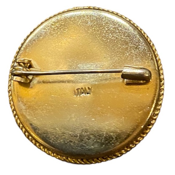 NWOB Vintage Italian Micro Mosaic Flowers Floral Inlay Pin Brooch 1” - Picture 2 of 2